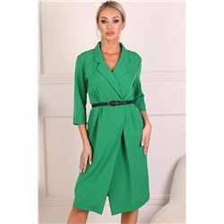 Зелёное платье с карманами