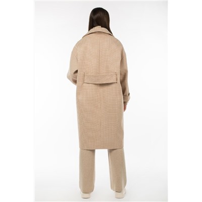 01-10925 Пальто женское демисезонное Микроворса Кэмел