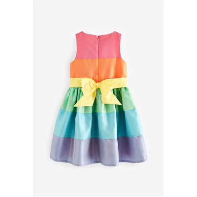 Little Bird by Jools Oliver Colourful Pastel Striped Occasion Dress with Bow