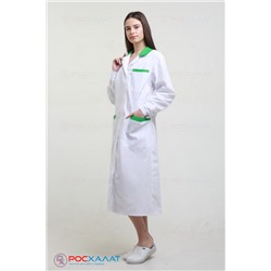Женский медицинский халат с зеленой отделкой ТИСИ с ВО ХМ-13