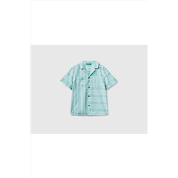 Рубашка в полоску для мальчика с одним карманом и принтом звезд 223P5JKCCQ01J