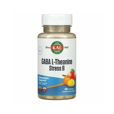 KAL, ГАМК, L-теанин, таблетки Stress B, натуральный аромат манго и танжерина, 100 таблеток