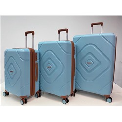 Набор из 3-х чемоданов с расширением 23104 Голубой