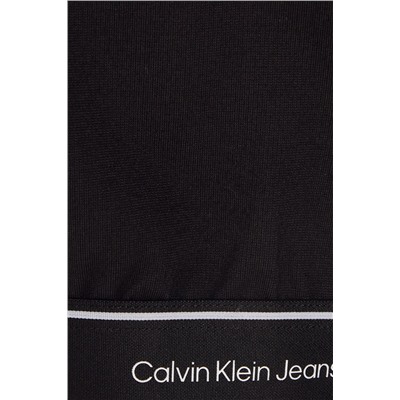 Calvin Klein Logo Tape Zip Black Jacket