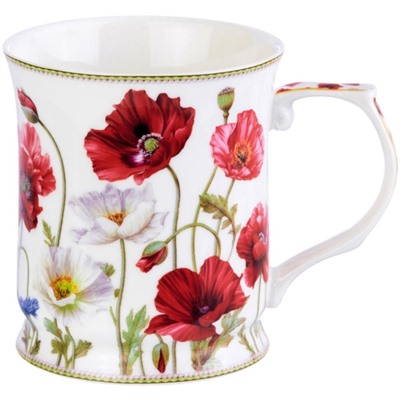 Кружка 400 мл 12,5*9*10 см "Маки" NEW BONE CHINA