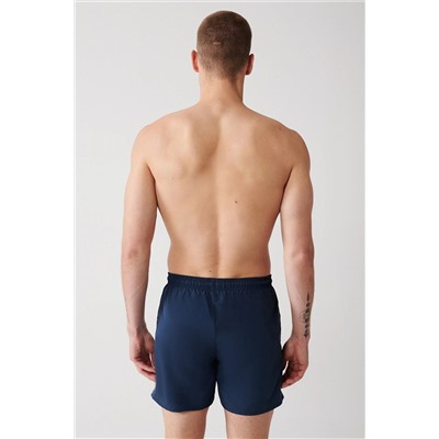 Мужские быстросохнущие шорты для плавания стандартного размера с принтом цвета индиго E003802