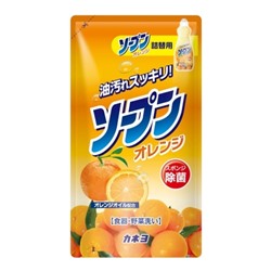 KANEYO Жидкость для мытья посуды «Kaneyo - Сладкий апельсин» 500 мл, мягкая упаковка / 24