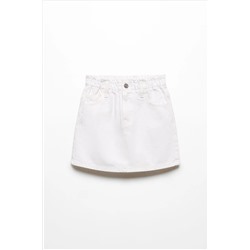 Mango Paperbag Denim White Skirt