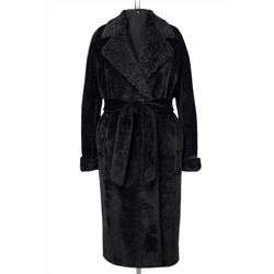 02-3193 Пальто женское утепленное (пояс) Ворса черный