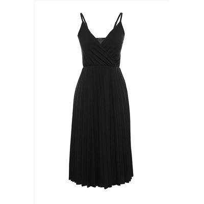 Черное эластичное трикотажное платье миди с открытой талией/солнце-солнце TWOSS20EL2729