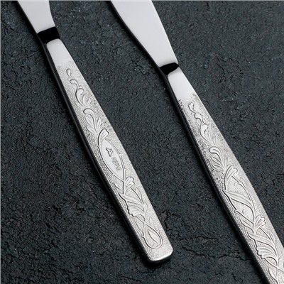 Нож столовый «Уралочка», h=19,5 см, толщина 2 мм, цвет серебряный