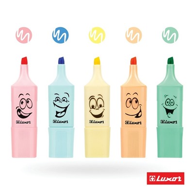 Набор маркеров текстовыделителей Luxor Eyeliter Pastel, 5 штук, 5 цветов,1.0-4.5 мм, чернила на водной основе, европодвес купить, отзывы, фото, доста