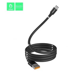 Кабель USB - Lightning DENMEN D11L 2.4A силиконовый на магнитной скрутке (черный) 1м