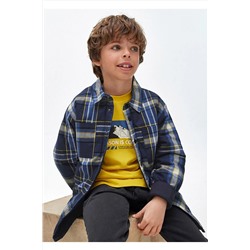 Двусторонняя куртка-рубашка для мальчика Темно-синяя 7184 151261_117575
