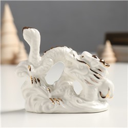 Сувенир керамика "Китайский огненный дракон" с золотом 3,2х7х6,5 см