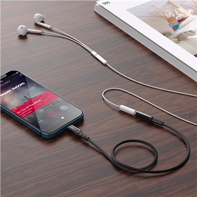 Аудиопереходник Acefast C1-05 Lightning to 3.5mm aluminum alloy headphones adapter cable - Black
