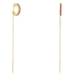 Boucle d'oreille ear cuff Straight - plaqué or jaune 18 carats - rhodolit