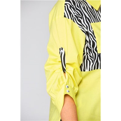 Блуза EVA GRANT 7080-1 желтый+принт зебра