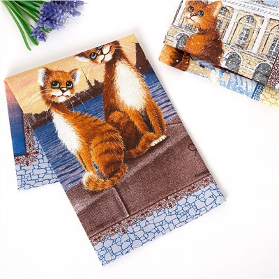 Набор полотенец АРТ Дизайн из рогожки "Питерские коты"