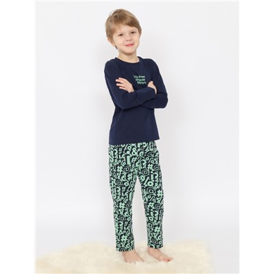 CSKB 50165-41 Пижама для мальчика (футболка, брюки),темно-синий