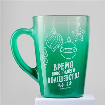 Новый год! Кружка новогодняя стеклянная с градиентом «Время волшебства!», 300 мл