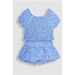 JoJo Maman Bébé 2-Piece Strawberry & Bee Smocked Top & Skort Set