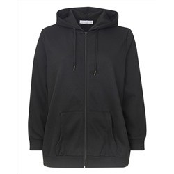 Schwarze Sweatjacke Kapuze