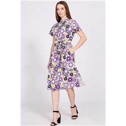 Платье Solei 4650 фиолетовый цветы