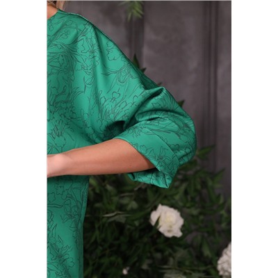 Зелёное платье с карманами