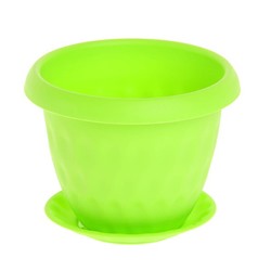 Горшок для цветов пластиковый 13л d-33.9см "Розетта" c поддоном зеленый С129ЗЕЛ