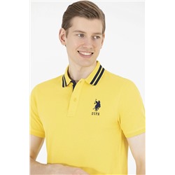 Мужская темно-желтая базовая футболка с воротником-поло Неожиданная скидка в корзине