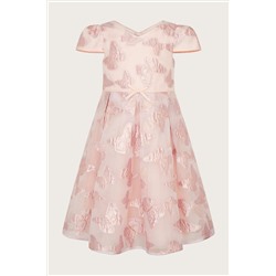 Monsoon Pink Louisa Butterfly Jacquard Dress