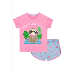 Harry Bear Pink Sloth Short Pyjamas