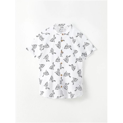 Рубашка из поплина с короткими рукавами и воротником LC Waikiki для мальчика
