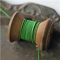 Резинка круглая шляпная, цвет зеленый весенний, 1 мм, боб 5 м