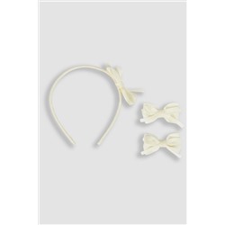 JoJo Maman Bébé Bow Hairband & Clips Set