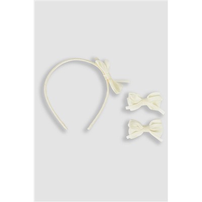 JoJo Maman Bébé Bow Hairband & Clips Set