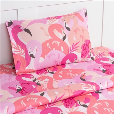 Постельное бельё Этель 1,5 сп "Flamingo garden" 143х215 см, 150х214 см, 50х70 см -1 шт, 100% хлопок, бязь