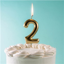 Свеча для торта "Цифра", золотая 8,5 см
