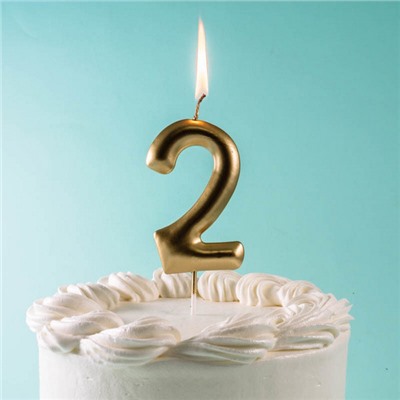 Свеча для торта "Цифра", золотая 8,5 см