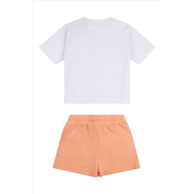 Elle Junior Girls White T-Shirt and Shorts Set