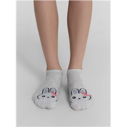 Носки детские серые с рисунком в виде зайца
