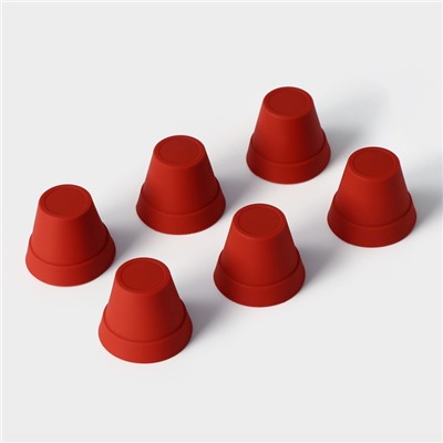 Набор форм для выпечки Доляна «Цветочные горшочки», силикон, 6,5×5,5 см, 6 шт