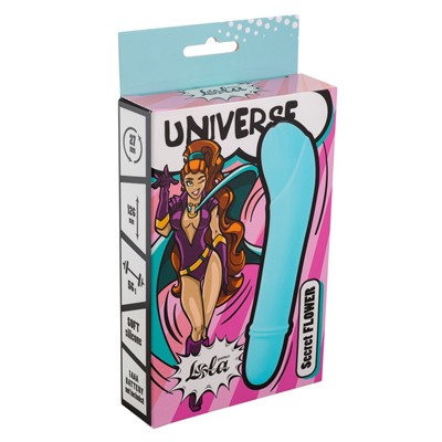 Голубой мини-вибратор Universe Secret Flower - 12,6 см.