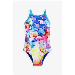 Zoggs Kids Girls Blue Yaroomba Floral Swimsuit