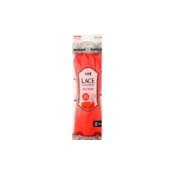 Clean wrap Перчатки из натурального латекса "LACE LATEX GLOVES" с внутренним покрытием (укороченные, с крючками для сушки), коралловые, размер M / 50