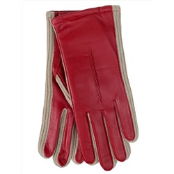 Женские демисезонные перчатки из натуральной кожи, цвет красный