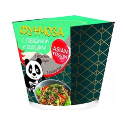 ASIAN FUSION Фунчоза с говядиной и овощами в японском соусе с кунжутом картон 68г