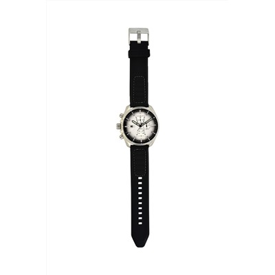 Reloj de cuarzo de silicona Negro y plateado