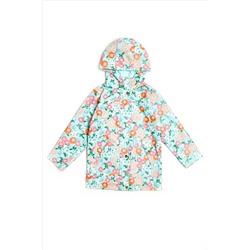 Nicole Miller Green Floral Print Raincoat